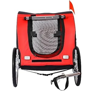   Yellow-Outdoor-Heavy-Duty-Foldable-Utility-Pet-Stroller-Dog-Carriers-Bicycle-Trailer