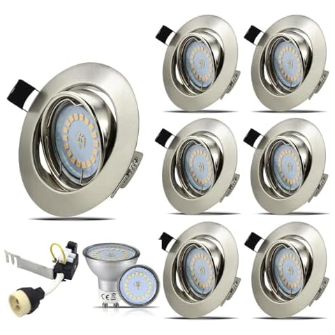 HiBay 6X Brushed Chrome GU10 Downlights Cover