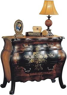 Acme Roma 3 Drawers Bombay Chest in Antique Black and Oak