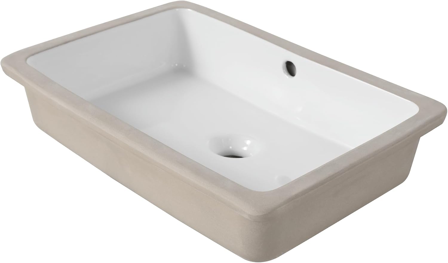 Fine Fixtures Undermount Vessel Bathroom Sink - 16" x 11" - White