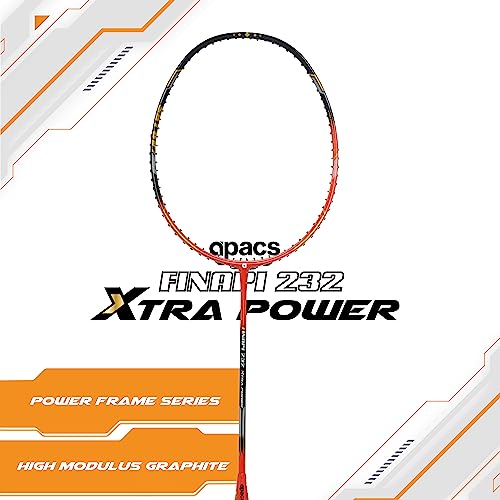 Image of Apacs Finapi 232 Xtra Power (40LBS, 100% Top Grade UHM Japanese Graphite) Extra Strong Professional Unstrung Badminton Racket with Free Full Cover (Black red)