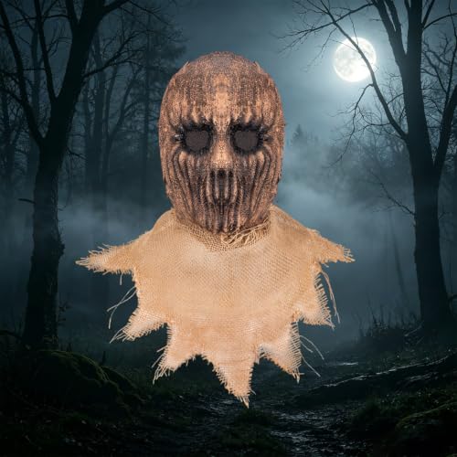 Men's Halloween Costume Masks Scary Full Head Balaclava with Eye Opening - image 2
