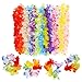 Hawaiian Leis Luau Party Decorations - Tropical Hawaii Silk Flower Necklace - Hula Luau Beach Pool Party Theme Accessories - for Birthday and Graduation Day Celebration (36 Pieces plus 4 Bracelets)
