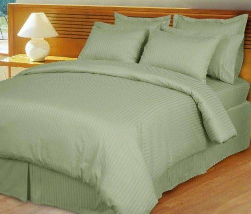 1200 Thread Count Three (3) Piece Twin XL Size Taupe Stripe Bed Sheet Set, 100% Egyptian Cotton, Premium Hotel Quality