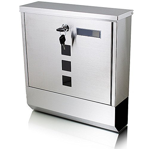 Preisvergleich Produktbild Edelstahl Briefkasten Postkasten Mailbox Letterbox mit Zeitungsrolle Postbrief