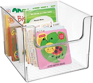 mDesign Storage Box  Multipurpose Plastic Container for Storage in Bedrooms, Offices and More  Bedroom Storage Box  Clear