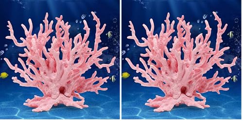 Image of Besimple Artificial Aquarium Coral Ornament Plastic Fish Tank Plants Decoration for Aquarium Landscape (Pack of 2)