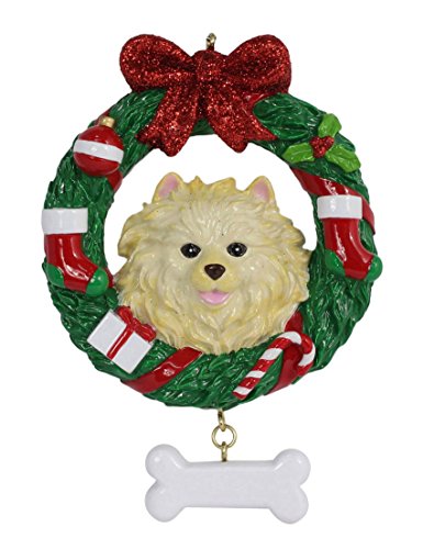 Maxora Pomeranian With Christmas Wreath Ornament - Personalized Dog Christmas Ornament - Pomeranian Puppy Dog Ornament - Dog Christmas Tree Decor - Custom Gifts For Pet Lovers, Pet Owners #TOP24