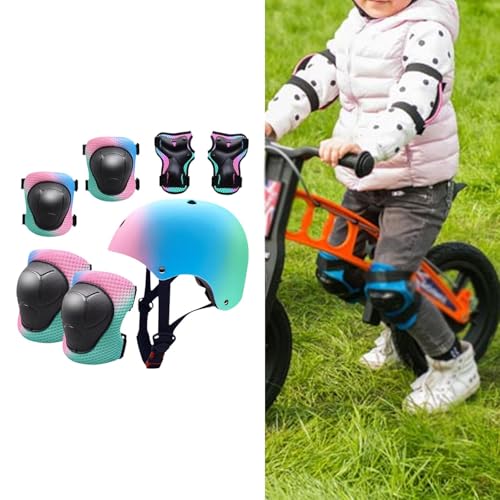 Vaveren Bike Helmet Accessories for Children Wrist Guards Adjustable Comfortable with Knee Pads Elbow Pads Gift Sturdy Cycling Helmet, M