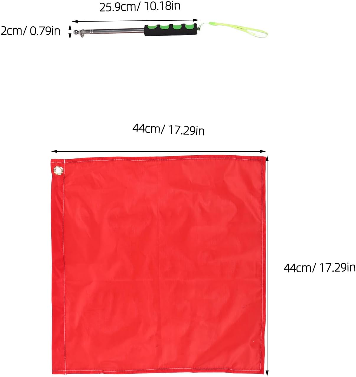 Horse Training Flag Telescoping Referee Pole Stainless Steel | Extendable Handheld Design, Cloth Banner with Reinforced Build, Easy Connect and Release for Games