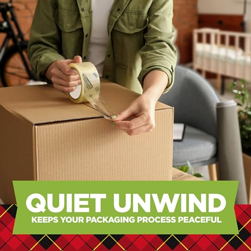 Image of Scotch Sure Start Shipping Packaging Tape, 1.88 inchx 22.2 yd, Designed for Packing, Shipping and Mailing, Quiet Unwind, No Splitting or Tearing, 1.5 inch Core, Clear, 1 Dispensered Roll (145)