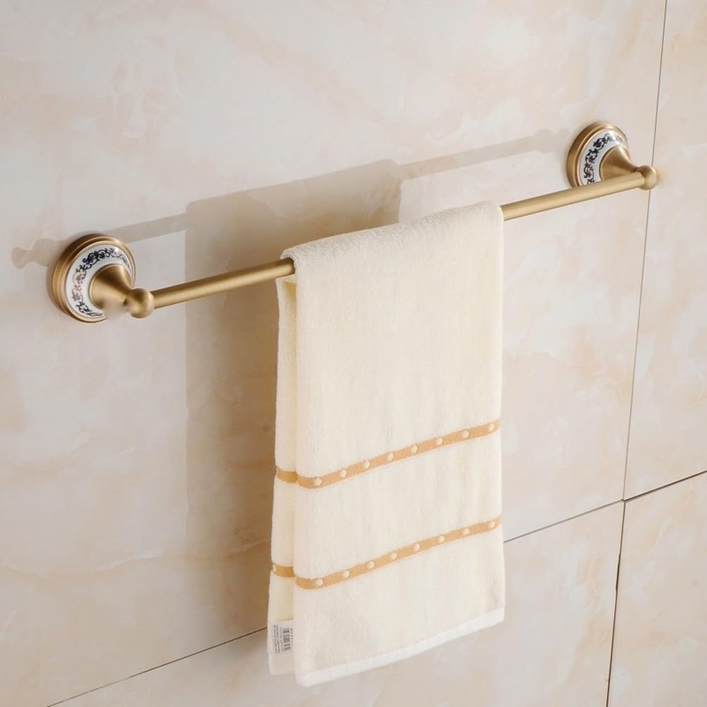 Conjuntos de Accesorios de baño de latón Macizo Cepillado Antiguo, Conjuntos de herrajes de baño de Porcelana Europea, Productos de baño Retro de cerámica, toallero