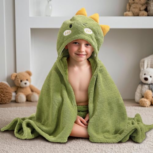 Image of Toddler Bath Towel Baby Bath Towels Hooded Kids Towel for Boy Girl 0-5 Year, 2-Pack Thick Absorbent Toddler Towels Baby Towels with Hood, Large 50''x32''