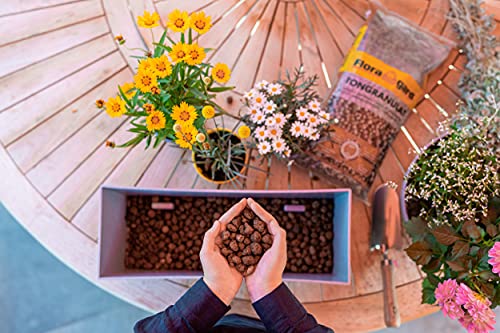 Floragard Blähton Tongranulat zur Drainage - Hydrokultursubstrat - für Pflanzkästen, Kübel oder Töpfe - 50 L
