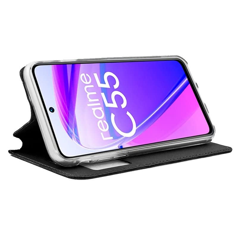 Cool Flip Cover for Realme C55 Smooth Black, Black/White
