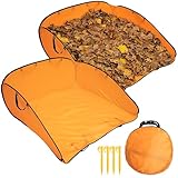 LFUTARI 2 Pcs 140 Gallon Pop up Leaf Collector, Foldable Lawn Leaf Pick Up Bag Tool, Large Yard Dustpan Type Garden Bag, Reusable Yard Waste Bags for Cleaning Up Weeds Branches Waste Trash Debris