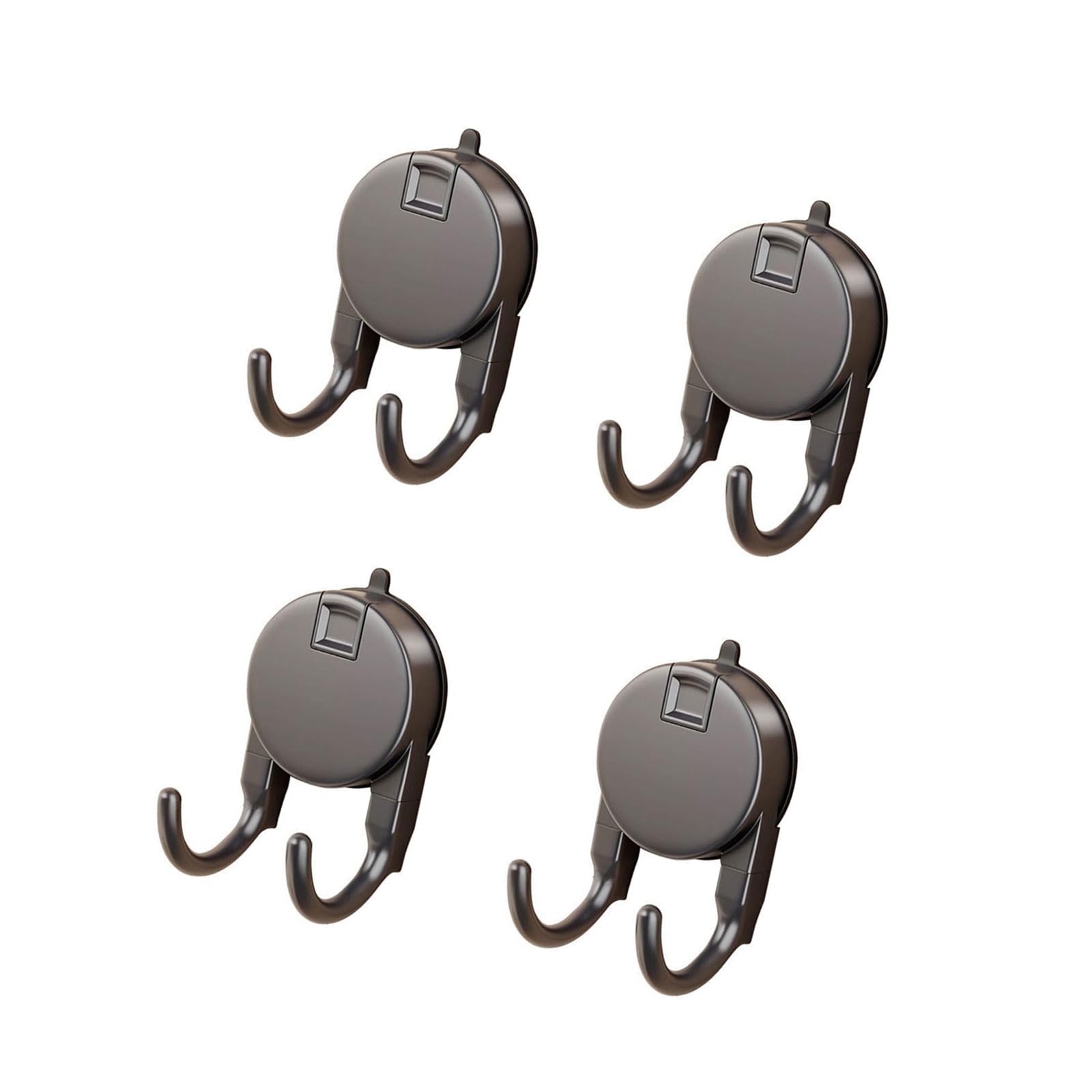 carotoe 4pcs Strong Suction Cup Hooks Double Bathroom Organizers for Towels Tissue Space Saving Double Prong Hanger Suction Cup Hooks for Bathroom