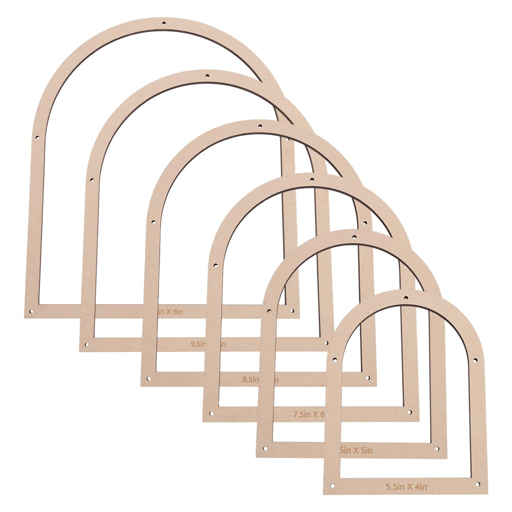 FINGERINSPIRE 6 Pcs Stained Glass Arch Layout Frame - 6 Sizes Handcrafted Colored Creative Art Fixed Frame - Arch Shaped Cutting Auxiliary Tools for