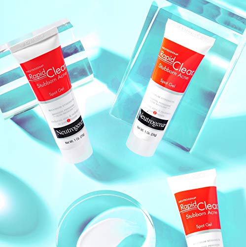 Neutrogena Rapid Clear Stubborn Acne Spot Treatment Gel With Maximum Strength 10% Benzoyl Peroxide Acne Treatment Medication, Pimple Cream For Acne Prone Skin Care, 1 Oz #TOP7