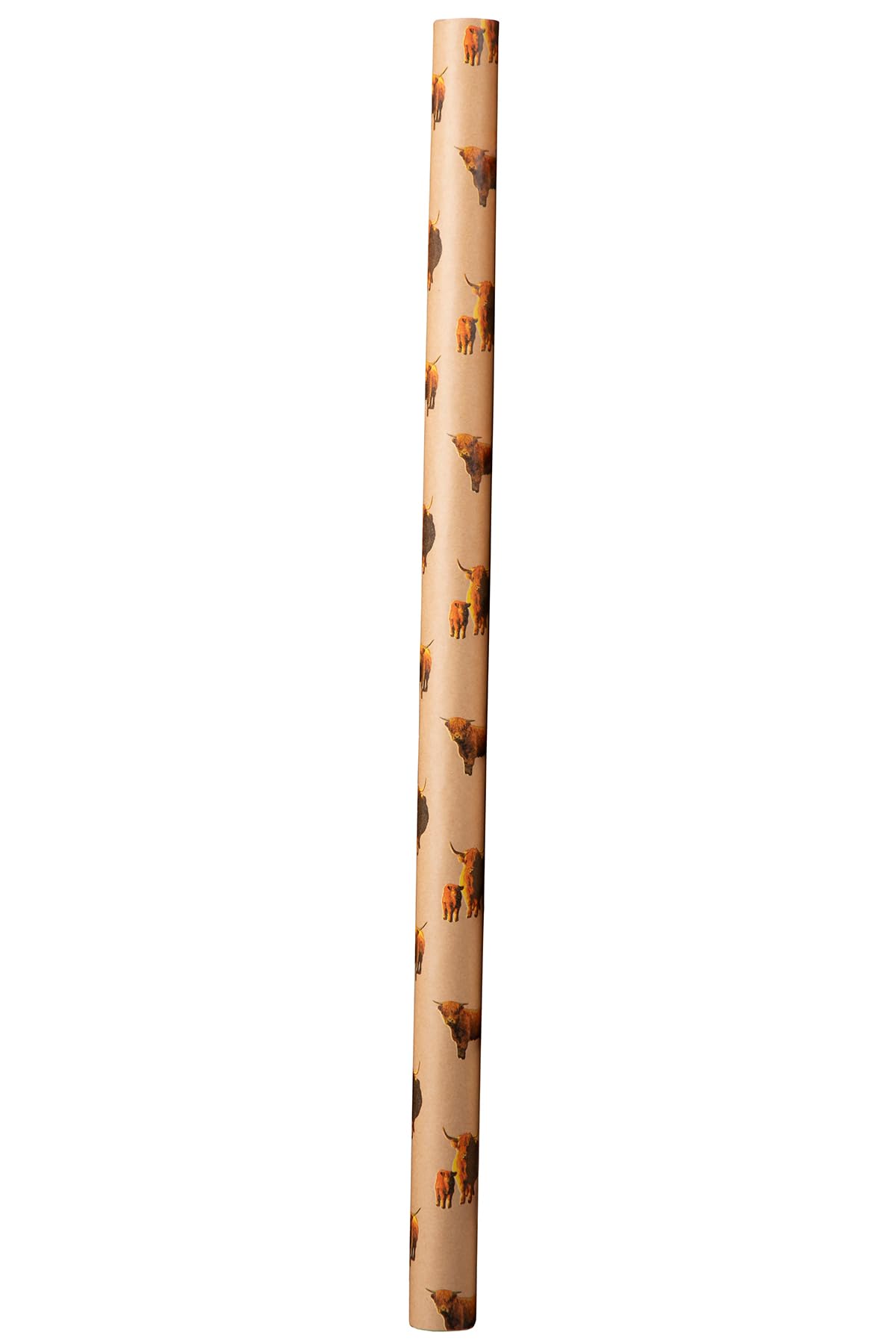 Wrapping Paper 3 Metre Eco-friendly Kraft Wrap 100% Recyclable Gift Present Occassion Pheasant Horse Dog (Highland Cow)