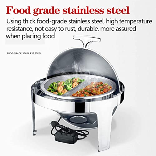 ywewsq Chafers und Buffetwärmer, Chafing Dishes, runde Edelstahl-Buffetserver und Speisenwärmer für Buffets, Bankette… – Bild 5
