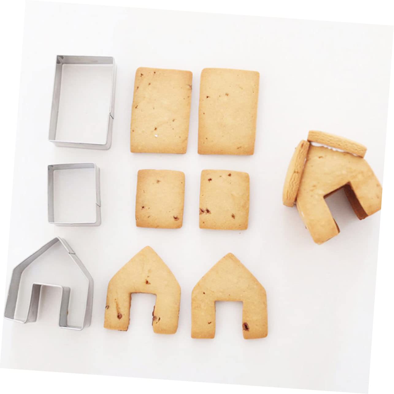 5 Juegos Cortadores Galletas Navideñas de Acero Inoxidable Moldes DIY para Casa Jengibre Fáciles de Desmoldar y Limpiar para Repostería Casera y Profesional