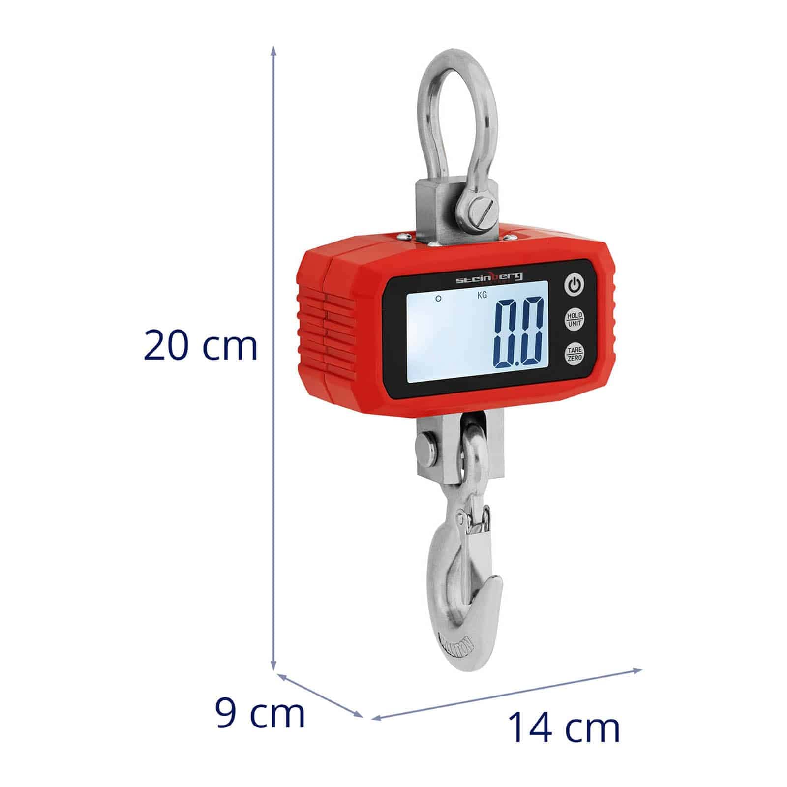 Steinberg Systems SBS-KW-1000N Kranwaage 1000 kg / 100 g LCD Hängewaage Zugwaage Kranwaage 1000 kg