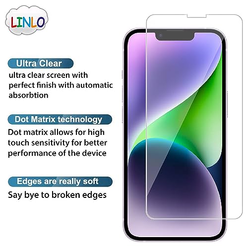 Image of Tempered Glass Screen Protector Compatible for Apple iPhone 14 with Full Screen Coverage; Except Edges and Easy Installation Kit(Transparent), Pack of 1