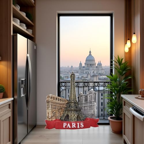 Imán decorativo 3D Torre Eiffel de resina miniatura 4