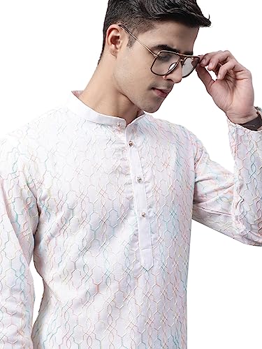 Image of Jompers Men's Cotton Embroidered Straight Kurta Pyjama Set