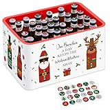 Sinmoe Calendario dell'Avvento Maschile 1 Set di Fascette per Casse di Birra e 24 Adesivi(Stile Semplice)
