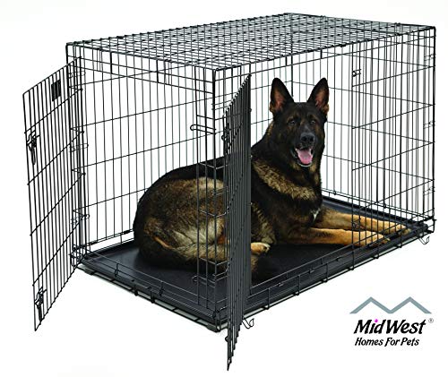 XL Dog Crate | MidWest Life Stages Double Door Folding Metal Dog Crate
