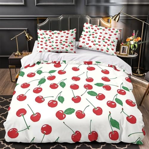 Housse de couette cerise hypoallergénique et super douce