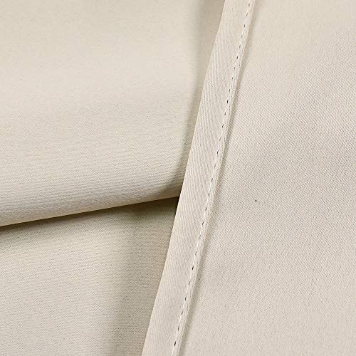 DECOVSUN Solid Grommet Top Cream Beige Valance for Kitchen Blackout Curtain Valance for Living Room Short Straight Drape Valance for Bedroom Kids Room 42 Inch Wide by 18 Inch Long 1 Panel by DECOVSUN - Image 5