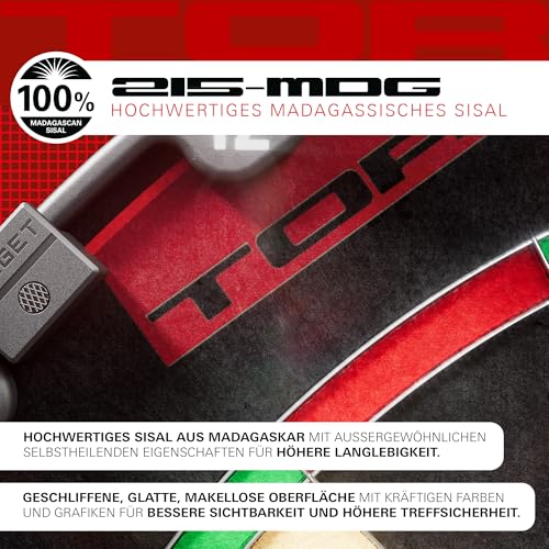 Target Darts Tor Dartscheibe Steeldart, Steeldartscheibe | Professionelle Dartscheibe mit Befestigungsset, moderner rotierender Zahlenring, Premium-Sisal aus Madagaskar Dart Scheibe