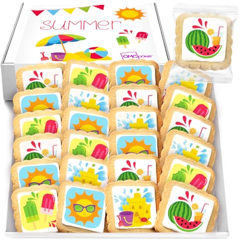 Summer Cookies Beach Party Pool Favors Individually Wrapped Sun Theme Popsicle themed | 24 Pack Bulk for Kids Birthday Party Sugar Cookie