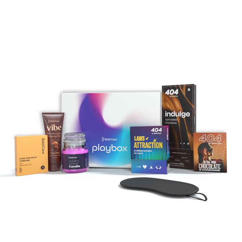 Image of Bold Care Playbox Couples Kit for Date Nights | Condoms, Lubes & Accessories for Deeper Connections | Mood-enhancing Dark Chocolate | Card Game for Couples | Gifting Set for him & her