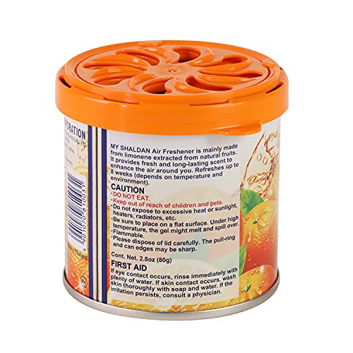 Image of Auto Dynasty My Shaldan Japanese Room /Car Limonene Gel Natural Air Freshener Cans, Orange Scent, 80g