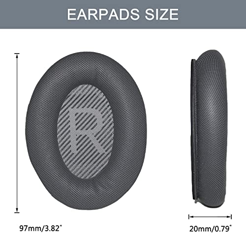 Aiivioll QC45 Replacement Ear Pads Cushions Earpads for Bose QuietComfort 45 (QC45) Wireless Headphones Softer Leather High-Density Noise Cancelling Foam,Earpads Repair Part(Gray) - Image 4