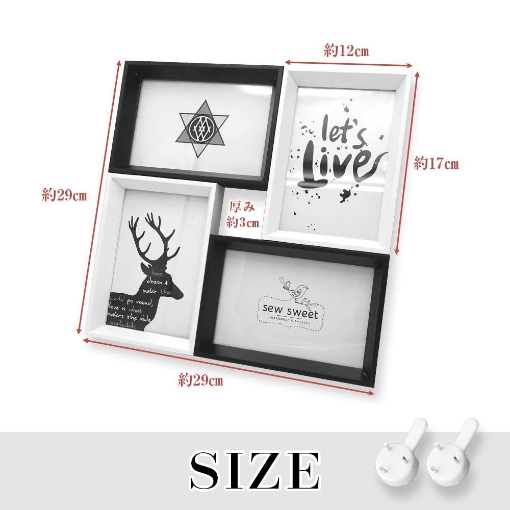 Amazon.co.jp: 写真立て フォトフレーム 多面仕様 壁掛け 卓上 2way