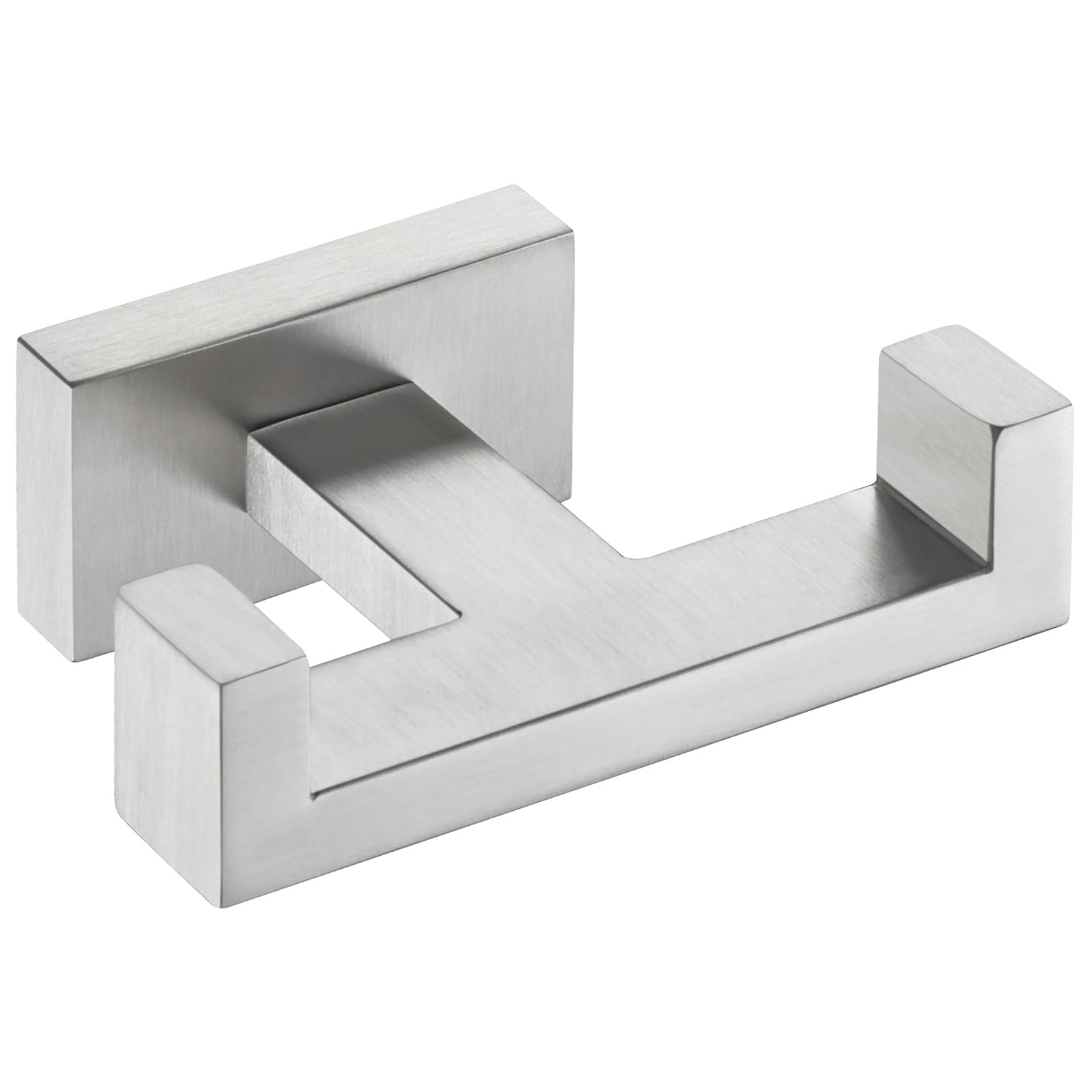 Angle Simple Towel Hook for Bathroom, SUS 304 Stainless Steel Double Robe Coat Hook, Hand Towel Hanger Wall Mount, Brushed Nickel