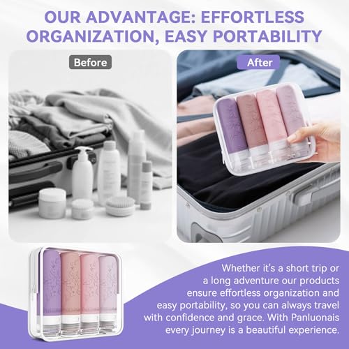 Silicone Travel Bottles for Toiletries, TSA Approved Leak-Proof Toiletry Containers for Airplane & Vacation2