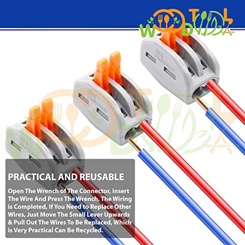 Image of Compact Splicing Connectors - 2 Port Wire Connector - Electrical Connectors Blocks - Butt Terminal Connectors (4pcs, 2-Port, Orange)
