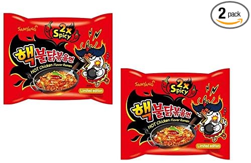 2X Spicy Hot Chicken Flavour Instant Korean Noodles - 140 grams*2Pack (Pack of 2) (Imported)