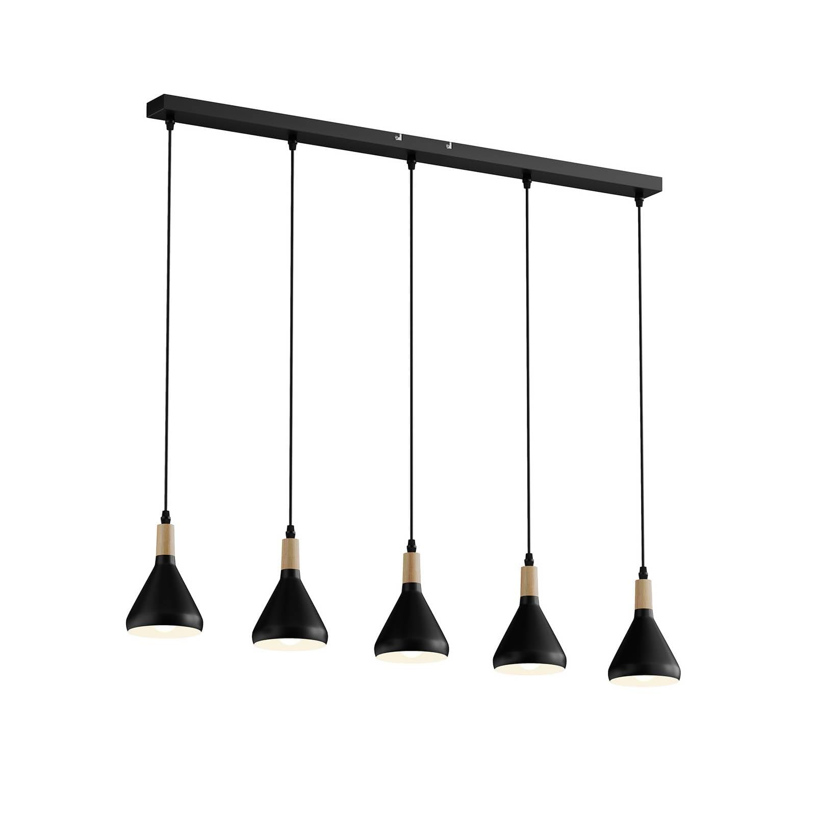 Lindby Lámpara colgante Arina (Moderno) en Negro hecho de Metal e.o. para Salón & Comedor (5 llamas, E14) lámpara techo
