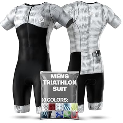 SLS3 Triathlon Suits Mens - Aerodynamic Sleeved Mens Tri Suit Lightweight Trisuit with Premium FX Fabrics - 2 Pockets