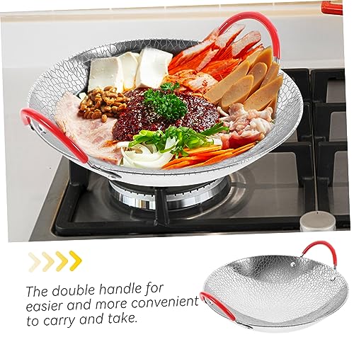 Wok de acero inoxidable con doble asa para cocina miniatura 5
