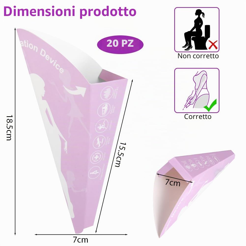 OFFCUP Coni per Pipi Donna USA e Getta da Viaggio di Carta, Imbuto per Pipi Donna in Piedi Orinatoio Portatile Donna per Gravidanza Campeggio Escursioni Viaggi e attività All'Aperto