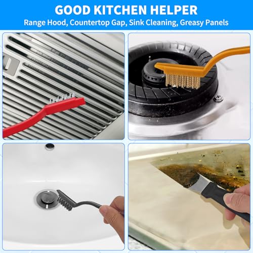 Image of 4TH Crevice Cleaning Brush Set-Household Deep Cleaning Supplies, Perfect for Small Spaces, Grout, and Tough Tasks -12 Pack