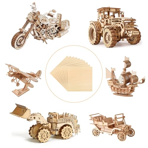 ToCome 5mm Sperrholz 300x300x5mm Linde Sperrholzplatte Laserfähig Linden Holzplatte Plywood 5mm Holz für Laser (9 Stück)